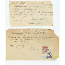 Nota L.Boys huren kop en schotels 1949 en kwitantie 1950